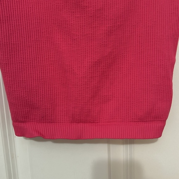 Nikibiki Ribbed Crop Tank Top Pink One Size - Picture 3 of 8